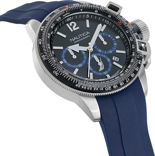 Vista 3 de Nautica NAPBFF101 BFC - Reloj con correa de silicona grisnegroazul para hombre, Azul