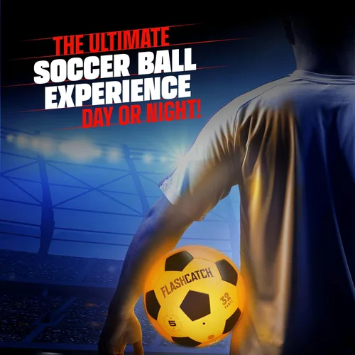 Vista 6 de FlashCatch Balón de fútbol iluminado – brilla en la oscuridad – NO 5 – Regalos de equipo deportivo para niños y niñas de 8 a 15 años en adelante