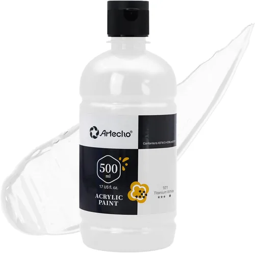 Vista 33 de Artecho Juego de pintura acrílica de 12 colores en envases grandes (500ml/17oz), pintura para manualidades artísticas para suministros de arte