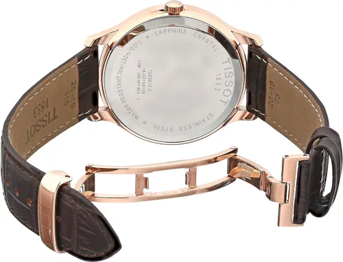 Vista 4 de Tissot mens Tradition Reloj de vestir de acero inoxidable rosa oro T0636103604700