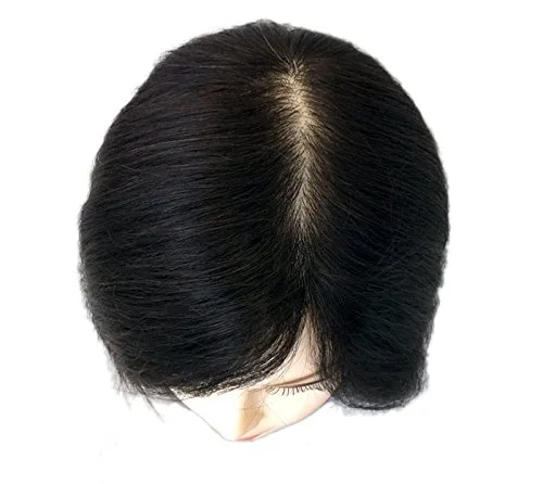 Vista 4 de Andrea - 10-12 pulgadas negro 100% cabello humano cosmetología maniquí maniquí cabeza de entrenamiento por Charlene®