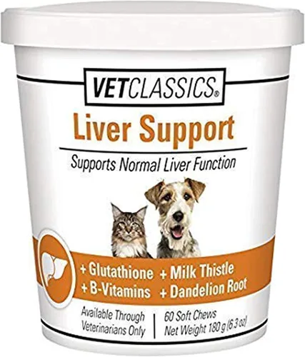 Vista 8 de Vet Classics Suplemento para la salud de las mascotas para perros y gatos – Funciones hepáticas – Vitaminas B, glutatión, cardo mariano, tabletas