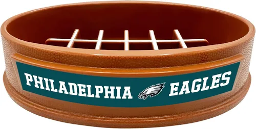 Vista 7 de NFL Super-Bowl Philadelphia Eagles - Cuenco de alimentación lenta para perros y gatos. Diseño de fútbol para una digestión saludable. Antideslizante