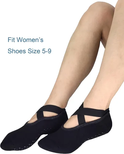 Vista 3 de Toes&Feet Calcetines acolchados acolchados antideslizantes para mujer, para yoga, pilates, ballet, barre piyo