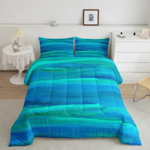 Vista 41 de Erosebridal - Juego de ropa de cama con edredón a cuadros de retazos tamaño individual, aguada geométrica en cuadrícula, conjunto retro grunge