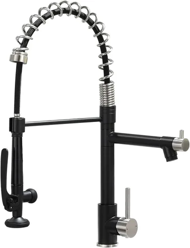 Vista 20 de Fapully - Grifo de fregadero de cocina comercial extraíble con espray níquel cepillado