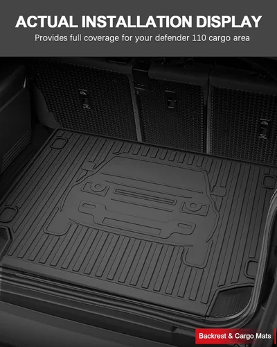 Vista 12 de Floor Mats & Cargo Liner for Land Rover 2020-2026 Defender 110 No apto para suelos de goma Defender 110s, cobertura máxima de superficie