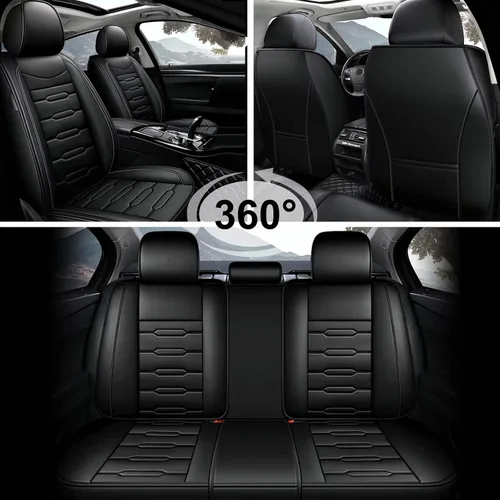Vista 5 de AOMSAZTO Funda de asiento de automóvil para Toyota Tacoma 2016-2023, juego completo de 5 asientos, cojín de cuero para asiento de automóvil
