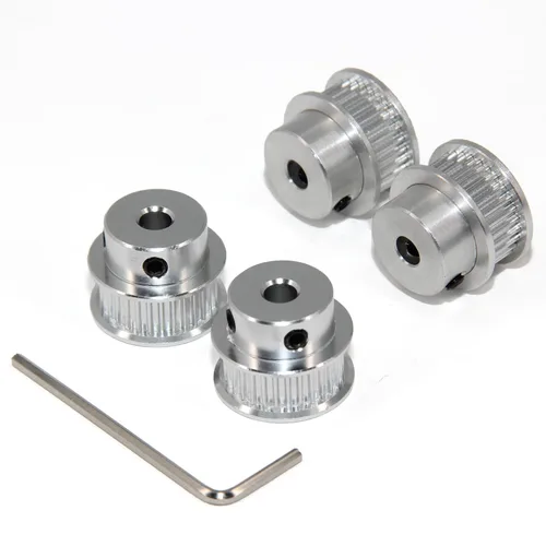 Vista 4 de 2GT Poleas de 30 dientes de 0.197 in de diámetro 30T Poleas de correa de distribución de aluminio para correa de 0.236 in de ancho, piezas