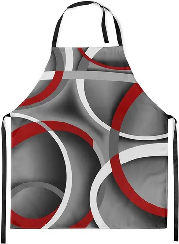 Vista 47 de Castle Fairy Delantal de cocina geométrico en espiral, moderno delantal impermeable con rayas simples para adultos (sin bolsillo), 31 x 26 pulgadas
