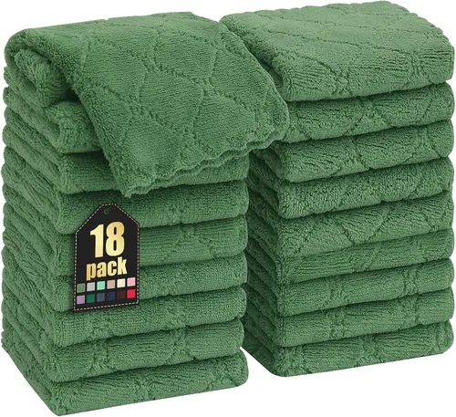 Vista 39 de Homaxy - Paquete de 12 trapos de cocina (13 x 19 pulgadas, marrón), de terciopelo coral supersuaves y absorbentes para lavar platos, paño