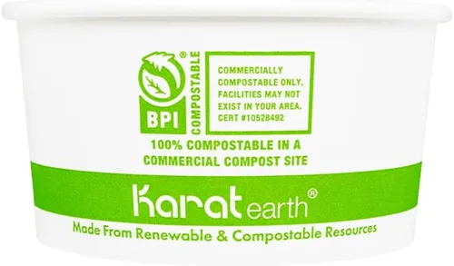 Vista 2 de KARAT EARTH Contenedor de papel ecológico para alimentos fríos/calientes de 6 oz (3.575 in), genérico, KE-KDP6 - 1,000 ct