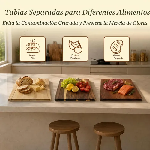 Vista 3 de Juego de tablas de cortar de libros con soporte - Tablas de cortar que
