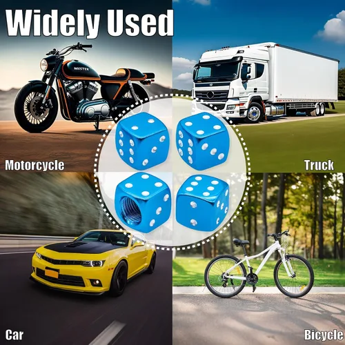 Vista 20 de 4 tapas de válvula de neumático de granada cromada, tapas de válvula de neumático de acero inoxidable para automóviles, camiones, SUV, motocicletas