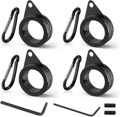 Vista 11 de Paquete de 2 anillos de poste de bandera de aleación de aluminio, anillos de montaje de bandera giratorios de 360 grados, kit de poste de bandera