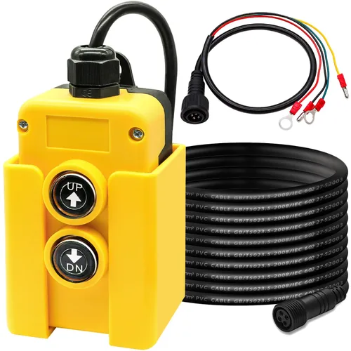 Vista 7 de Taiss - Interruptor de control remoto de remolque de descarga de 4 cables 12V CC - Controlador de botón industrial arriba abajo para descarga