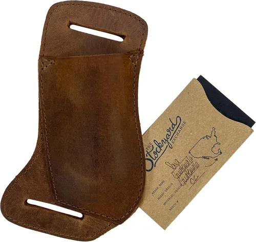 Vista 6 de Funda horizontal para cuchillos hecha a mano de cuero de grano completo - Soporte multiherramienta, estuche de herramientas, accesorios de camping