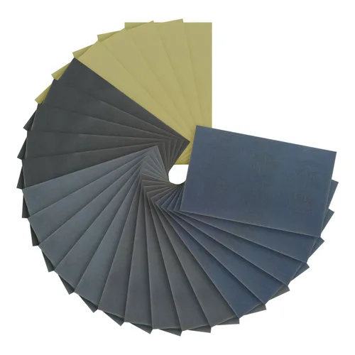 Vista 18 de Dura-Gold Hojas de papel de lija húmedas o secas de 5-1/2 x 9 pulgadas, variedad de grano 150, 220, 320, 400, 600 (5 cada una, 25 en total) - Lijado
