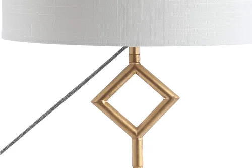 Vista 5 de JONATHAN Y Lámpara de mesa geométrica moderna dorada de 29.5 pulgadas con base de mármol, lámpara de silueta de diamante de metal con diamante
