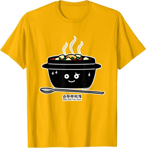 Vista 93 de Sopa coreana de guiso de tofu suave picante Sundubu jjigae huevo caliente, gris, S Negro