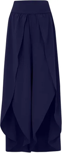 Vista 4 de ZJHANHGKK Pantalones de pierna ancha para mujer, de verano, de cintura alta, color sólido, casual, holgados, para yoga, pilates, talla grande