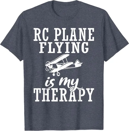 Vista 8 de RC Plane Flying is My Therapy RC Plane T-Shirt Asphalt Grey