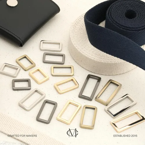Vista 7 de CRAFTMEMORE Hebilla de anillos rectangulares planos de metal para bolsa, correa de cinturón, acabado de calidad de bucle resistente, paquete de 6