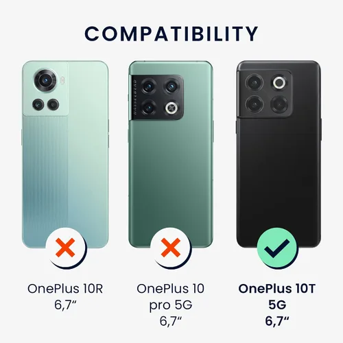 Vista 6 de kwmobile Funda compatible con OnePlus 10T 5G - Funda de silicona TPU con acabado suave - Verde bosque