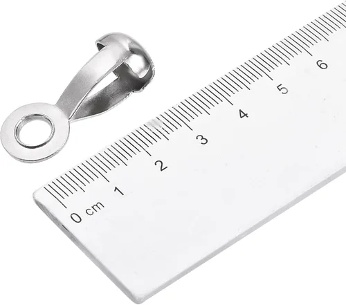 Vista 5 de uxcell Conector de cadena de bolas, conexiones de acero inoxidable de enlace de crimpado de lazo de tracción