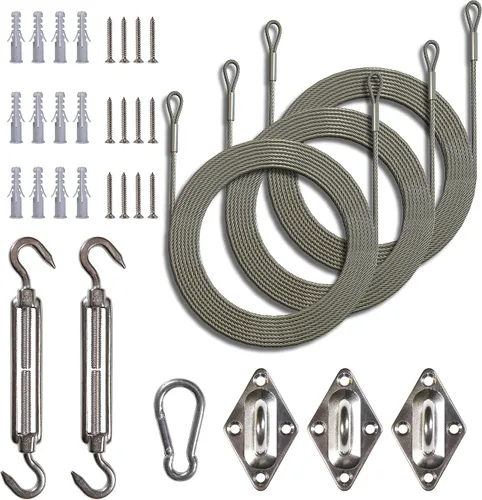 Vista 9 de Royal Shade Abrazadera de anillo en D de acero inoxidable de 2.75 a 3 pulgadas, accesorios para poste de vela de alta resistencia, poste de soporte