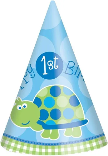 Vista 5 de Kit de silla alta de tortuga de primer cumpleaños Azul 4 piezas