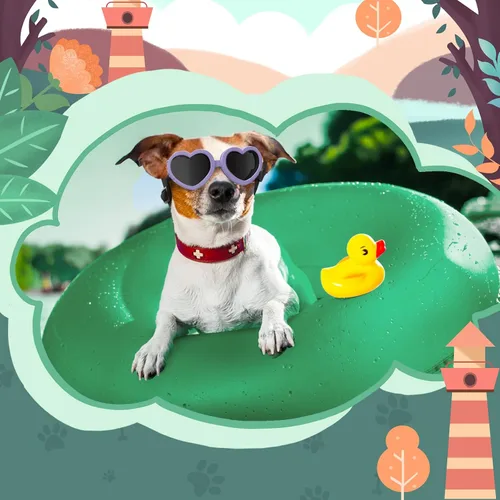 Vista 6 de Lewondr Gafas de sol para perros pequeños, protección UV, gafas de protección para los ojos con correa ajustable, gafas de sol en forma de corazón