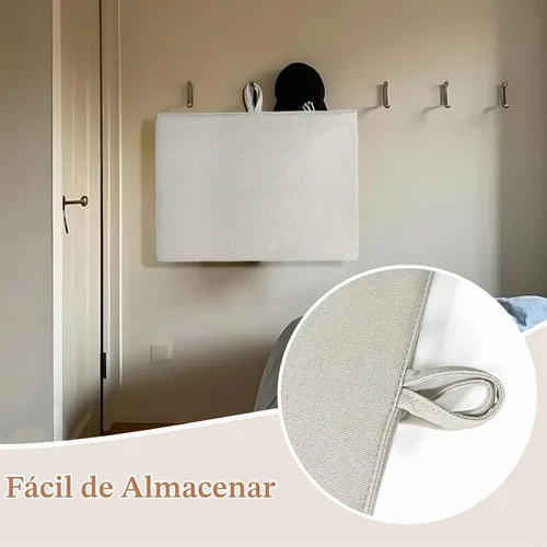Vista 6 de Alfombrilla de planchado plegable de 24" x 16", portátil, pequeña, engrosada, resistente al calor, de algodón y madera, mini tabla de planchar