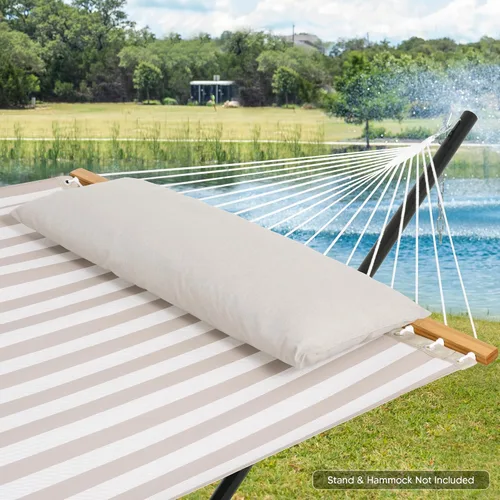 Vista 2 de SUNCREAT Almohada de hamaca desmontable extra grande para exteriores con lazos, café