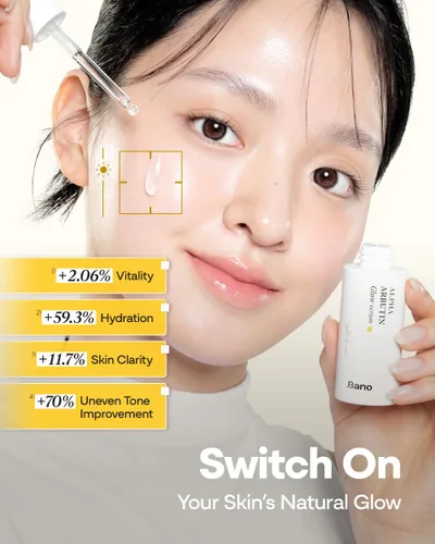 Vista 3 de Bano Suero Alpha Arbutin Glow – 2% de alfa arbutina + niacinamida para vitalidad y brillo de la piel, tono desigual Ácido hialurónico hidratante