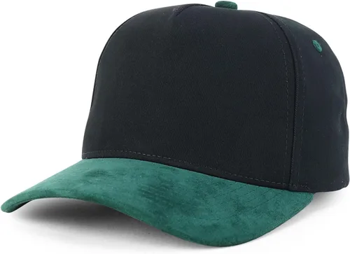 Vista 10 de Trendy Apparel Shop Gorra de béisbol combinada de 5 paneles de algodón y gamuza Piedra real