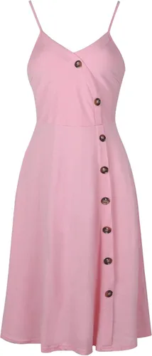 Vista 2 de oxiuly Vestidos casuales para mujer sin mangas de algodón vestido de playa vestido de verano línea A tirantes delgados vestido de verano OX322