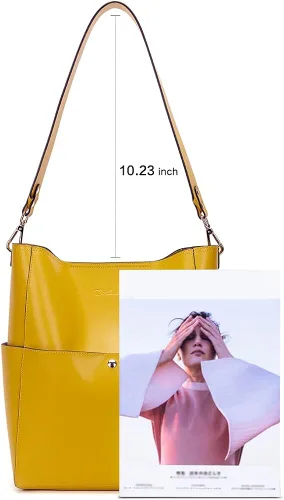 Vista 7 de BOSTANTEN - Bolsos de cuero al hombro tipo balde para mujer