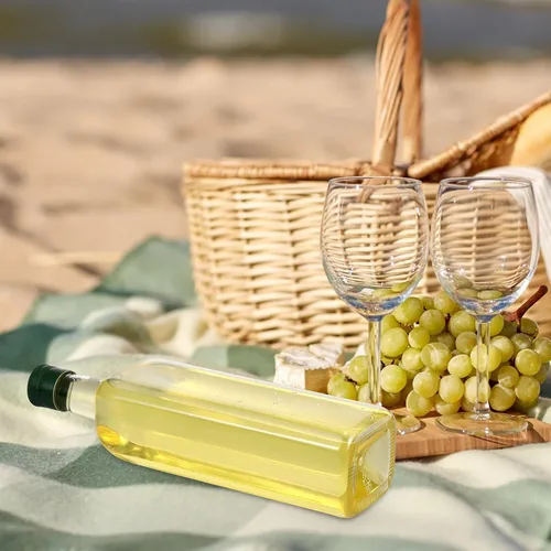 Vista 5 de Dandat 10 botellas cuadradas de plástico de 34 onzas con tapa transparente