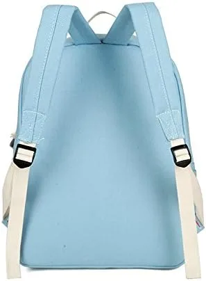 Vista 2 de 4 mochilas de lona casuales ligeras con diseño de panda para mujer, Azul, Viajar