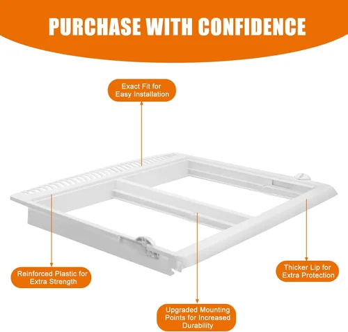 Vista 5 de 240364787 cubierta para bandeja contenedora Compatible con la unidad de cubierta de cajón de refrigerador Frigidaire