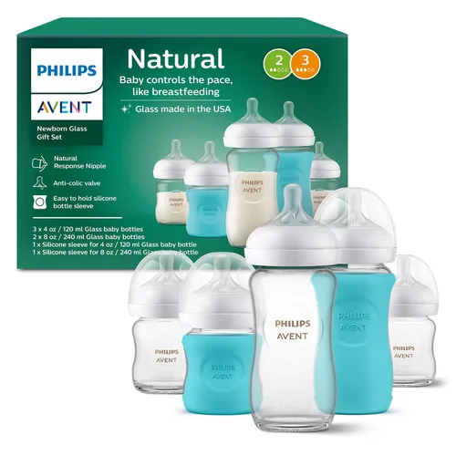 Vista 13 de Philips Avent Biberones de vidrio natural, flujo lento, 4 onzas, sin BPA