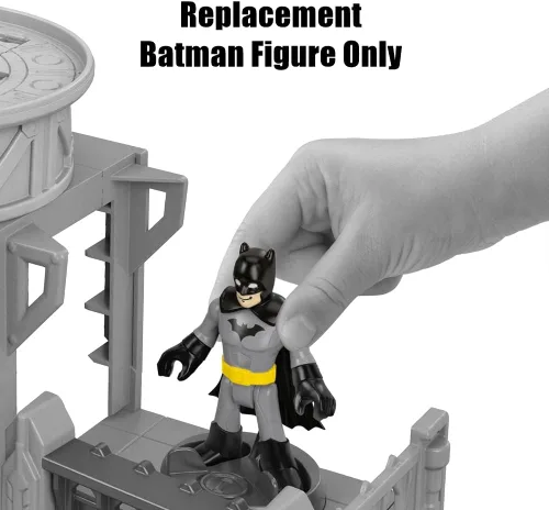 Vista 3 de Imaginext Pieza de repuesto Super Hero Flight City Playset - DHT62 ~ Figura de Batman de repuesto ~ Traje gris ~ Cinturón amarillo ~ Funciona