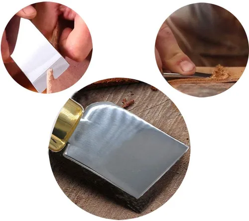 Vista 5 de DUJISO cuchillo de cuero de ébano de madera cuchillo de corte cuchillo de corte cuchillo con mango de ébano para bricolaje artesanía de cuero corte