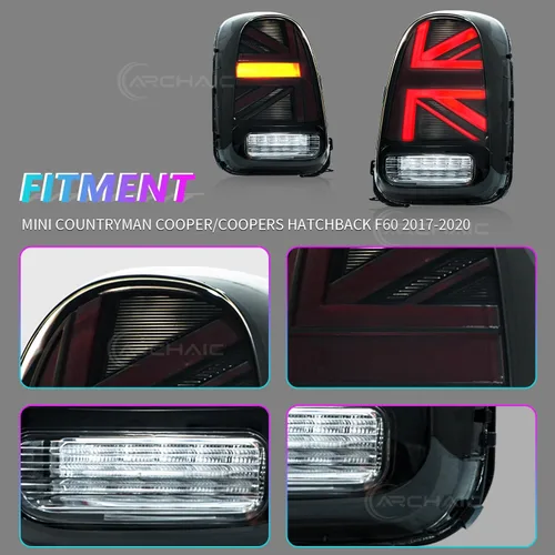 Vista 6 de Luces traseras compatibles con MINI Countryman Coopers Hatchback F60 2017-2020 Animación de inicio/señal de giro secuencial/Plug & Play/Par