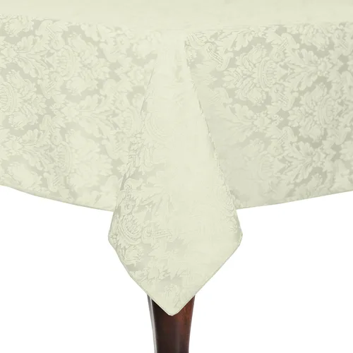 Vista 4 de Ultimate Textile Saxony - Mantel rectangular de damasco (60 x 108 pulgadas), color dorado
