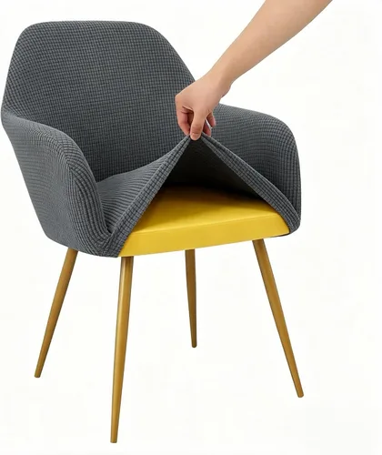 Vista 14 de Yonus - Juego de fundas para sillas Parsons de comedor, fundas de sillón extraíbles para silla de estar, solo funda, sin silla (1, beige)