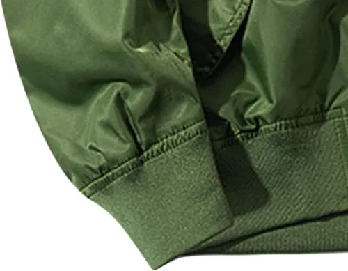 Vista 4 de JEsilunmaMY Chaqueta bomber casual con cuello alto para hombre, ropa deportiva ligera, para primavera, otoño, rompevientos, color sólido, abrigo