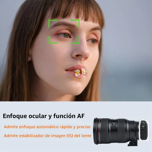 Vista 6 de Adaptador de lente EF-EOS M Anillo convertidor de lente de enfoque automático compatible con lentes Canon EF/EF-S y cámaras Canon EOS-M