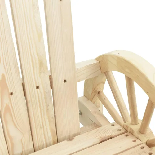 Vista 8 de Brown Solid Fir Wood Rocking Adirondack Chair, Ergonomic Design for Patio, Garden, and Balcony Relaxation